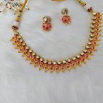 *Разноцветное, цвета меди и золотое индийское украшение на шею из меди с искусственными камнями