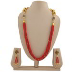 *Бордовое, цвета меди, золотое и красное медное индийское украшение на шею с бисером, перламутровыми бусинками