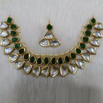 *Молочное, цвета меди и золотое медное индийское украшение на шею с искусственными камнями