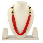 *Бордовое, цвета меди, золотое и красное индийское украшение на шею из меди с бисером, перламутровыми бусинками