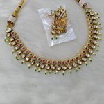 *Разноцветное, цвета меди и золотое медное индийское украшение на шею с искусственными камнями