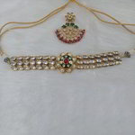 *Разноцветное, цвета меди и золотое медное индийское украшение на шею с искусственными камнями