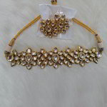 *Молочное, цвета меди и золотое медное индийское украшение на шею с искусственными камнями
