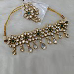 *Молочное, цвета меди и золотое медное индийское украшение на шею с искусственными камнями