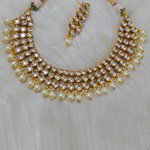 *Молочное, цвета меди и золотое индийское украшение на шею из меди с искусственными камнями