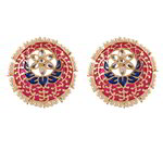 *Золотые и синие латунные индийские серьги с искусственными камнями