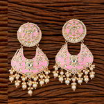 *Золотые и розовые латунные индийские серьги с искусственными камнями