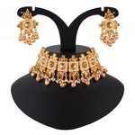 *Молочное и золотое индийское украшение на шею со стразами