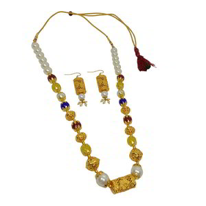 Молочное и золотое медное индийское украшение на шею со стразами, искусственными камнями