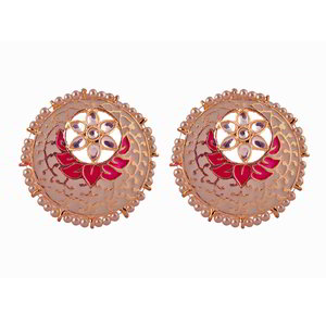 Золотые и розовые латунные индийские серьги с искусственными камнями