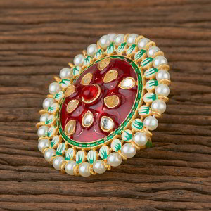 Разноцветное и золотое латунное женское индийское кольцо с искусственными камнями