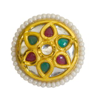 Разноцветное и золотое латунное женское индийское кольцо с искусственными камнями