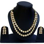 *Молочное и золотое индийское украшение на шею с искусственными камнями