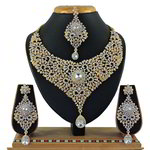 *Молочное, цвета меди и золотое индийское украшение на шею из меди со стразами