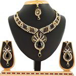 *Цвета меди, чёрное, золотое и серое медное индийское украшение на шею со стразами