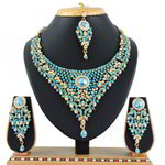 *Цвета меди, золотое и синее медное индийское украшение на шею со стразами