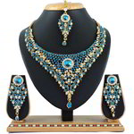 *Цвета меди, золотое и синее медное индийское украшение на шею со стразами