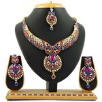 *Цвета меди, золотое и синее медное индийское украшение на шею со стразами