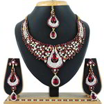 *Бордовое, цвета меди, золотое и красное медное индийское украшение на шею со стразами