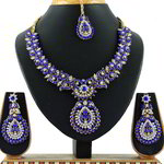 *Цвета меди, золотое и синее медное индийское украшение на шею со стразами