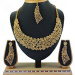 *Цвета меди и золотое медное индийское украшение на шею со стразами