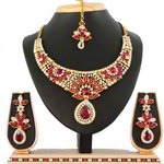 *Бордовое, цвета меди, золотое и красное медное индийское украшение на шею со стразами