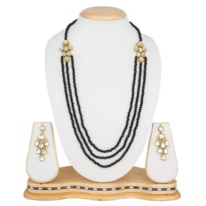 Золотое и серое индийское украшение на шею с искусственными камнями