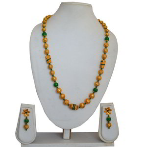 Цвета меди и золотое медное индийское украшение на шею с бисером