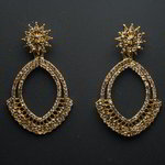 *Золотые индийские серьги со стразами