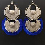 *Золотые и синие индийские серьги