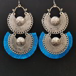 *Золотые и синие индийские серьги