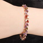 *Разноцветный и золотой индийский браслет с искусственными камнями