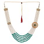 *Зелёное и золотое латунное индийское украшение на шею со стразами