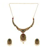 *Бордовое, золотое и красное индийское украшение на шею со стразами