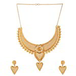 *Золотое индийское украшение на шею со стразами