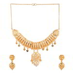 *Золотое индийское украшение на шею со стразами