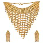 *Золотое индийское украшение на шею со стразами