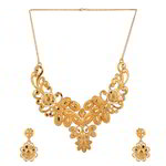 *Золотое индийское украшение на шею со стразами