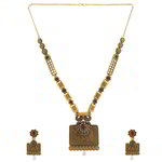 *Зелёное и золотое индийское украшение на шею со стразами