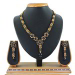 *Чёрное, золотое и серое индийское украшение на шею со стразами