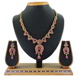 *Золотое и розовое индийское украшение на шею со стразами