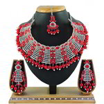 *Бордовое, золотое и красное индийское украшение на шею со стразами