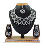 *Чёрное, золотое и серое индийское украшение на шею со стразами