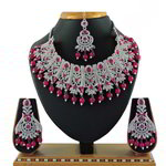 *Золотое и розовое индийское украшение на шею со стразами