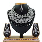 *Чёрное, золотое и серое индийское украшение на шею со стразами