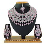 *Золотое и розовое индийское украшение на шею со стразами