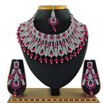 *Золотое и розовое индийское украшение на шею со стразами