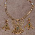 *Разноцветное и золотое латунное индийское украшение на шею с бисером