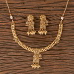 *Бежевое, коричневое и золотое индийское украшение на шею из латуни с искусственными камнями, бисером, перламутровыми бусинками