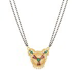 *Чёрное, золотое и серое индийское свадебное украшение (мангалсутра) со стразами